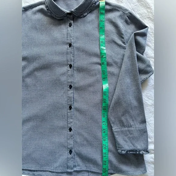 van Laack Germany Navy/White Button-Up Shirt w. Ruffled Edge. - Picture 14 of 15